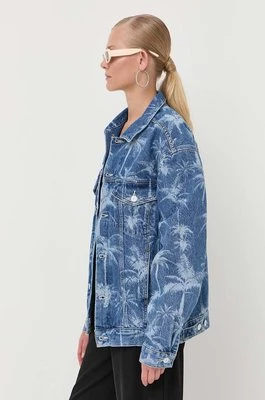 Guess kurtka jeansowa damska kolor niebieski przejściowa oversize