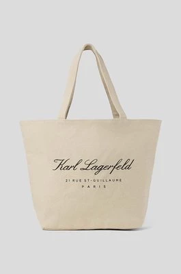 Karl Lagerfeld torba plażowa dwustronna kolor beżowy