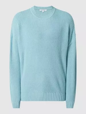 Sweter typu oversized z prążkowaną fakturą REVIEW