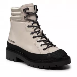 Trapery CALVIN KLEIN JEANS - Combat Mid Laceup Hiking Boot YW0YW00337 Muslin AEO Calvin Klein Jeans